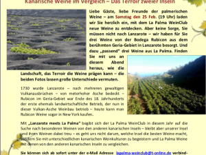 Degustación de los vinos Rubicón para nuestros amigos alemanes en La Palma Wein Club